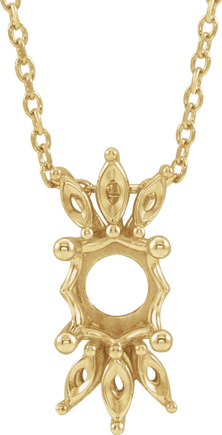 14K Rose Gold Natural Blue Sapphire & 1/5 CTW Natural Diamond Pendant