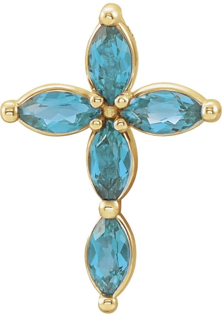 14K Rose 1/3 CTW Natural Diamond Cross Pendant