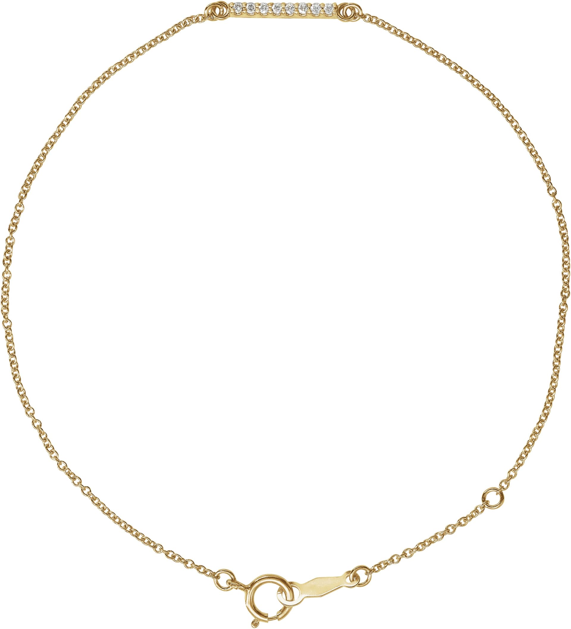 14K Rose .07 CTW Natural Diamond Bar 6 1/2-71/2" Bracelet