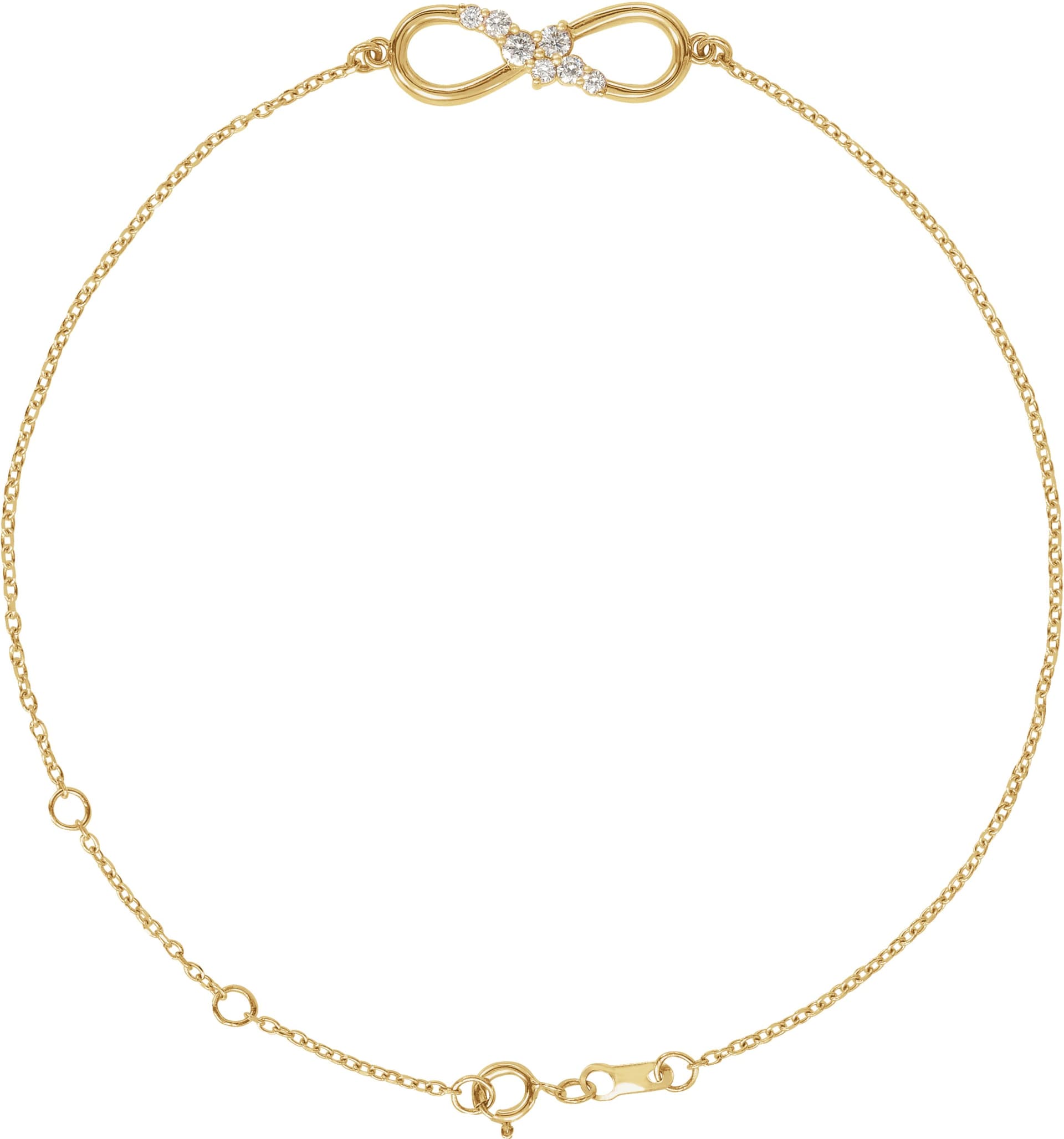 14K Rose 1/8 CTW Natural Diamond Infinity-Inspired 6 1/2-7 1/2" Bracelet