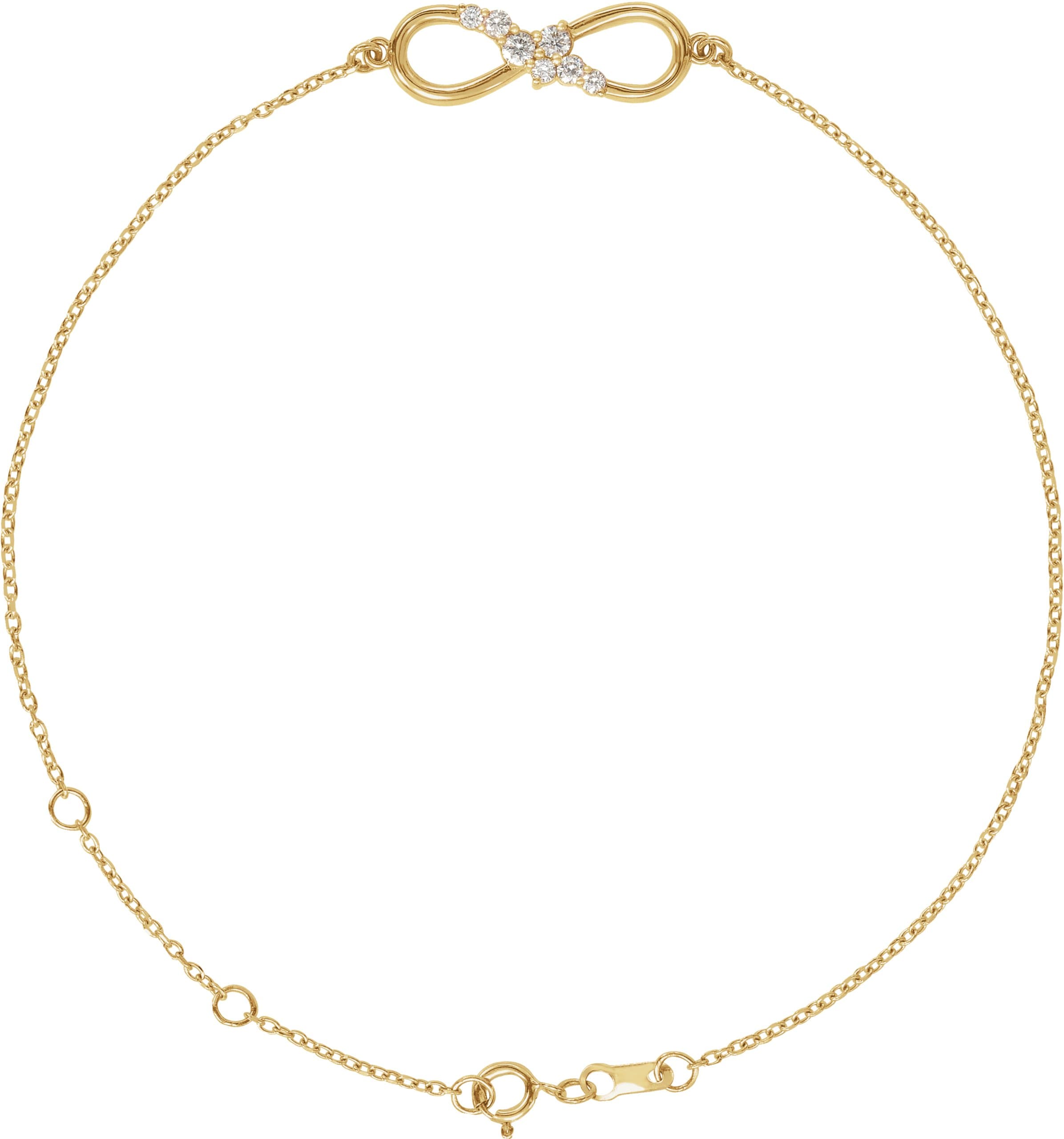 14K Rose 1/8 CTW Natural Diamond Infinity-Inspired 6 1/2-7 1/2" Bracelet