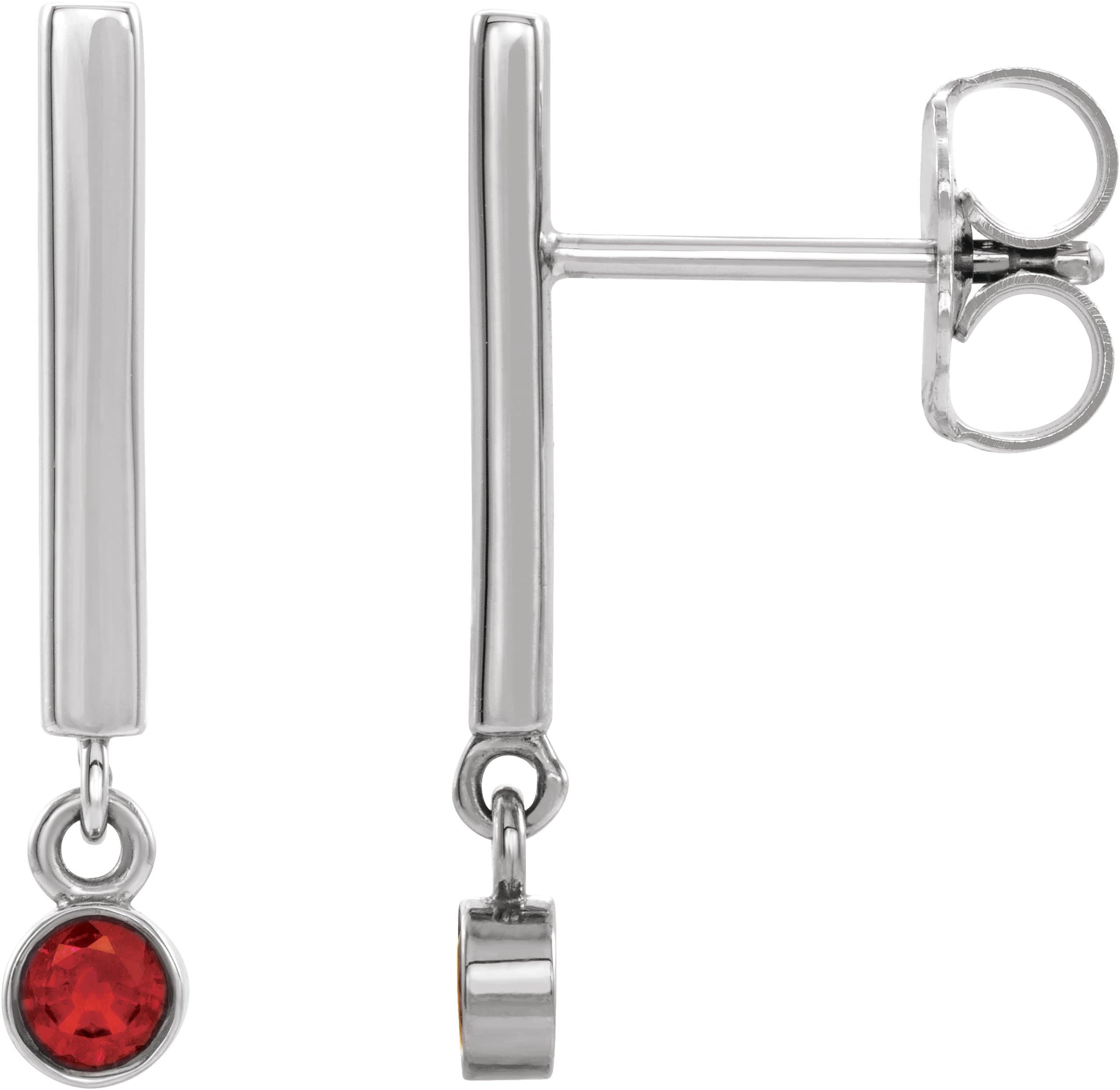 14K Rose Natural Alexandrite Bar Earrings