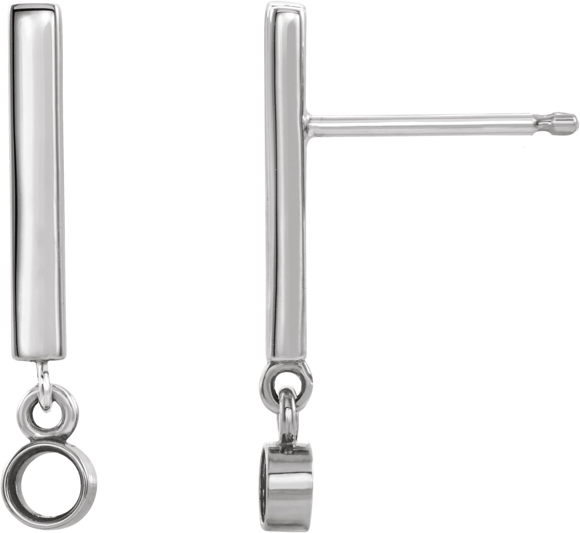 Platinum 1/8 CTW Natural Diamond Bar Earrings