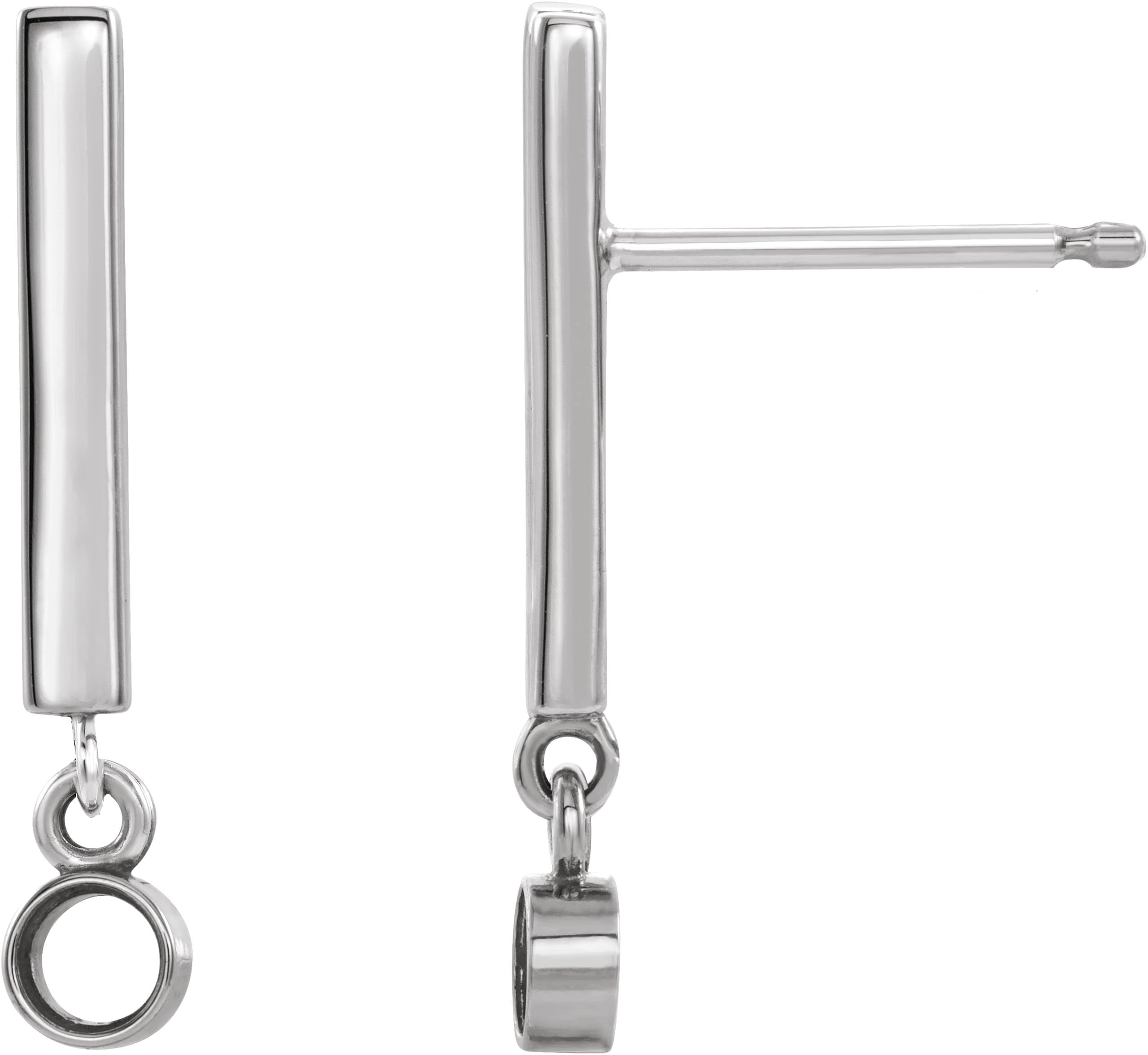 Platinum 1/8 CTW Natural Diamond Bar Earrings