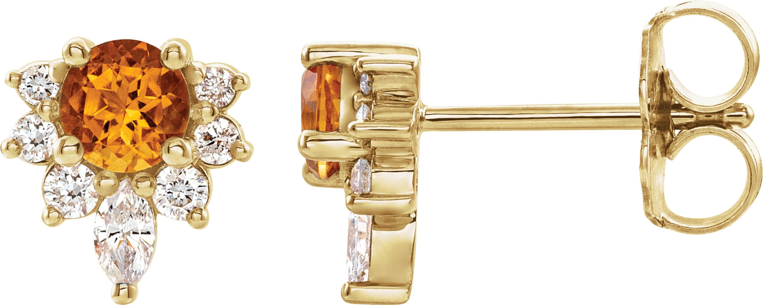 14K Rose 1/2 CTW Natural Diamond Earrings
