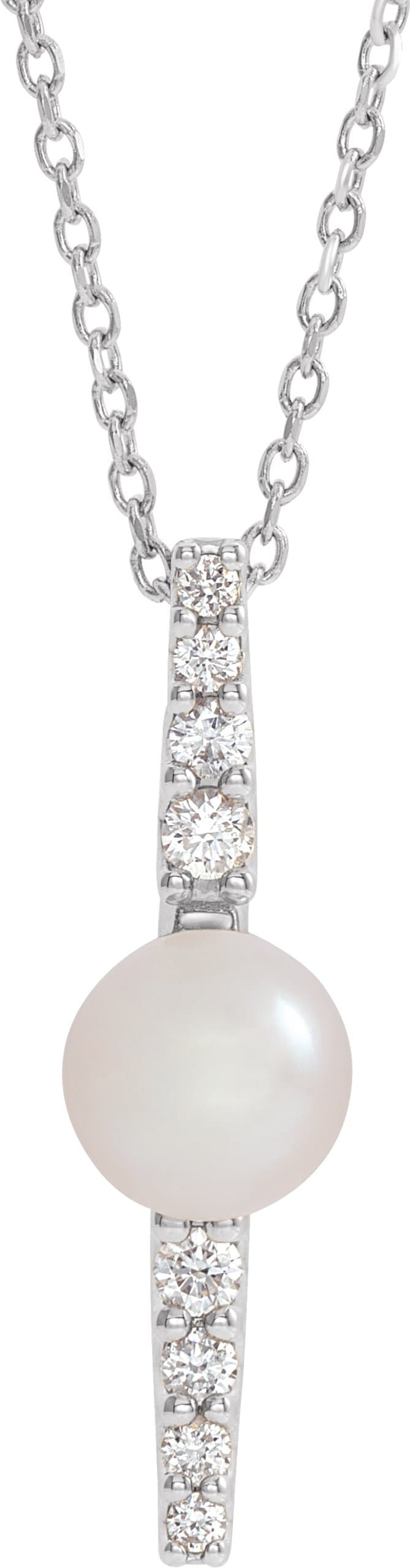 Accented Pearl Bar Necklace or Pendant view 1