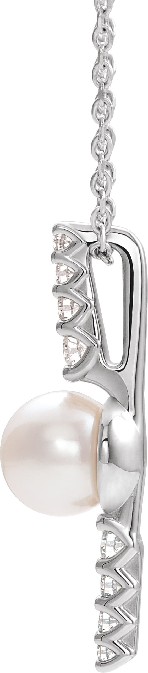 Accented Pearl Bar Necklace or Pendant view 2