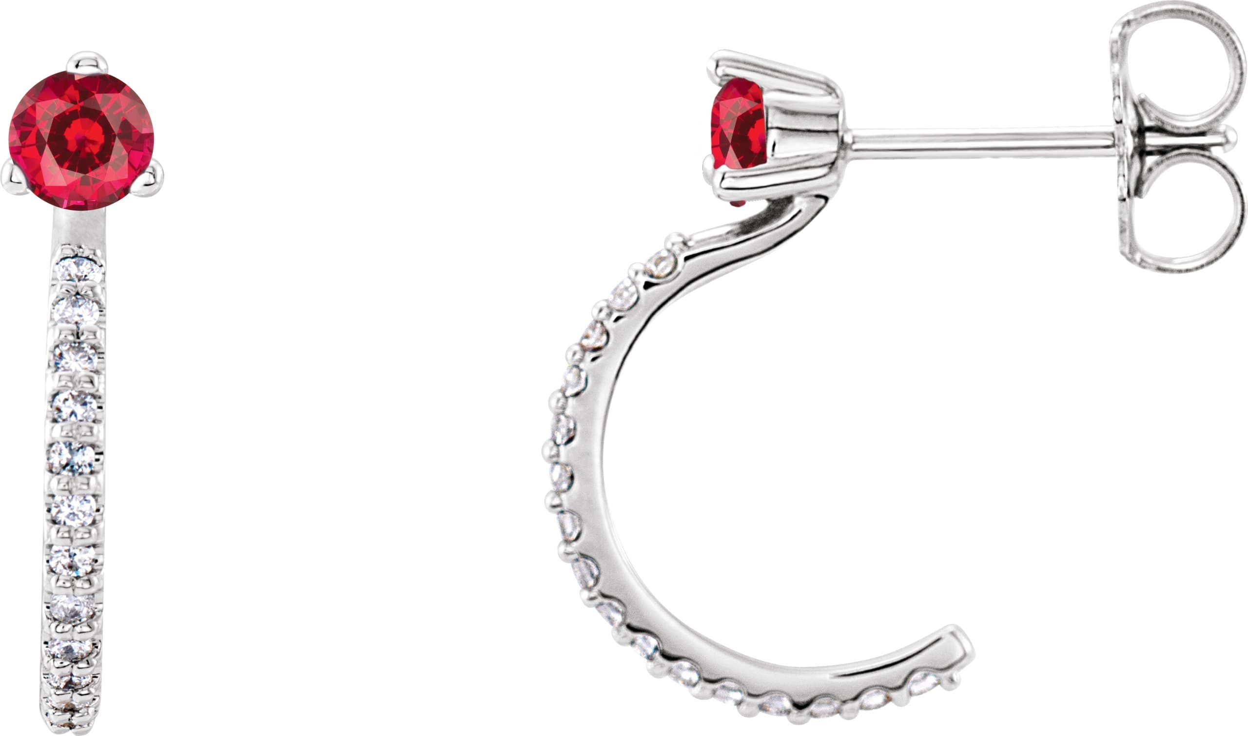 14K Rose Gold 1/3 CTW Natural Diamond J-Hoop Earrings