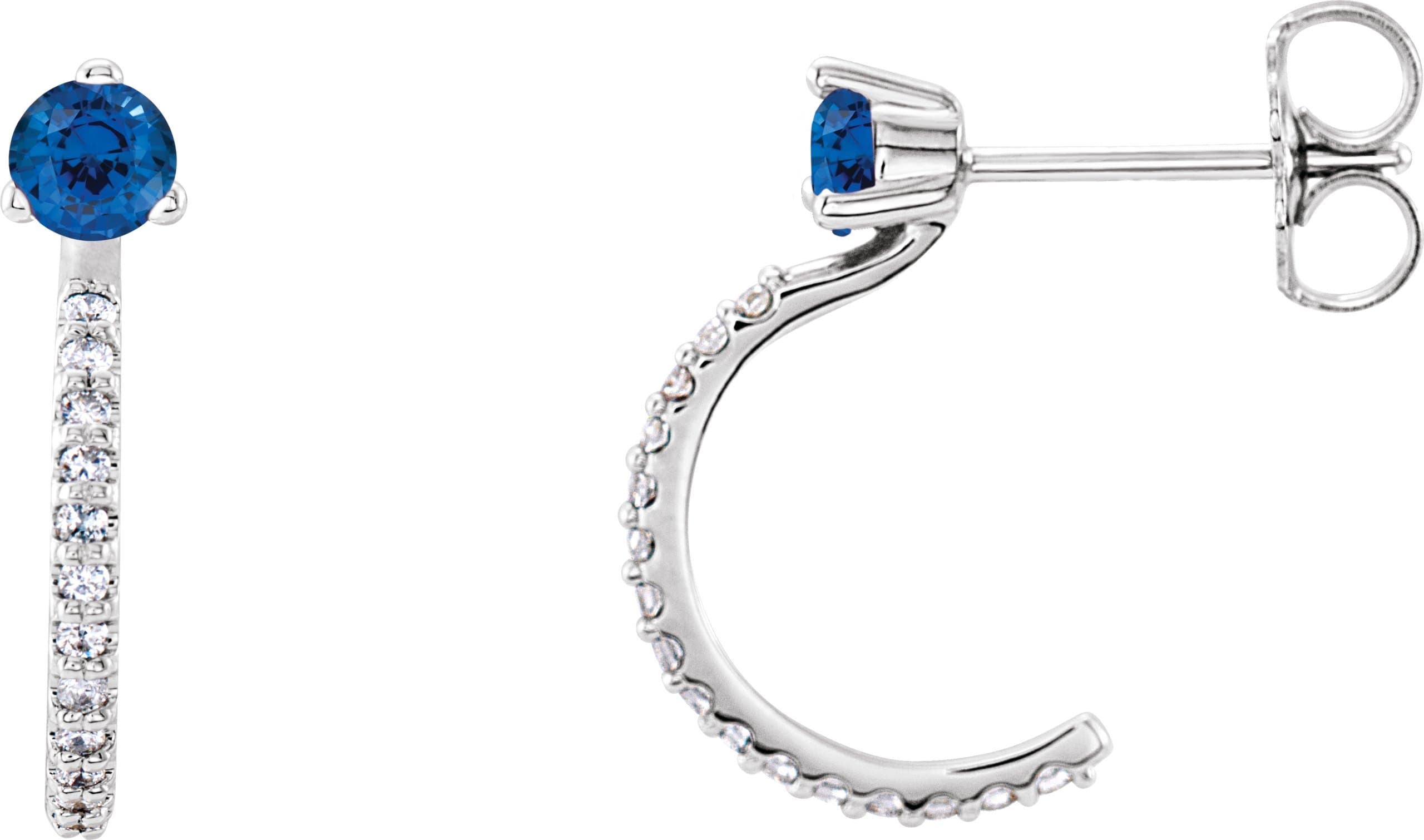 14K Rose Gold 1/3 CTW Natural Diamond J-Hoop Earrings