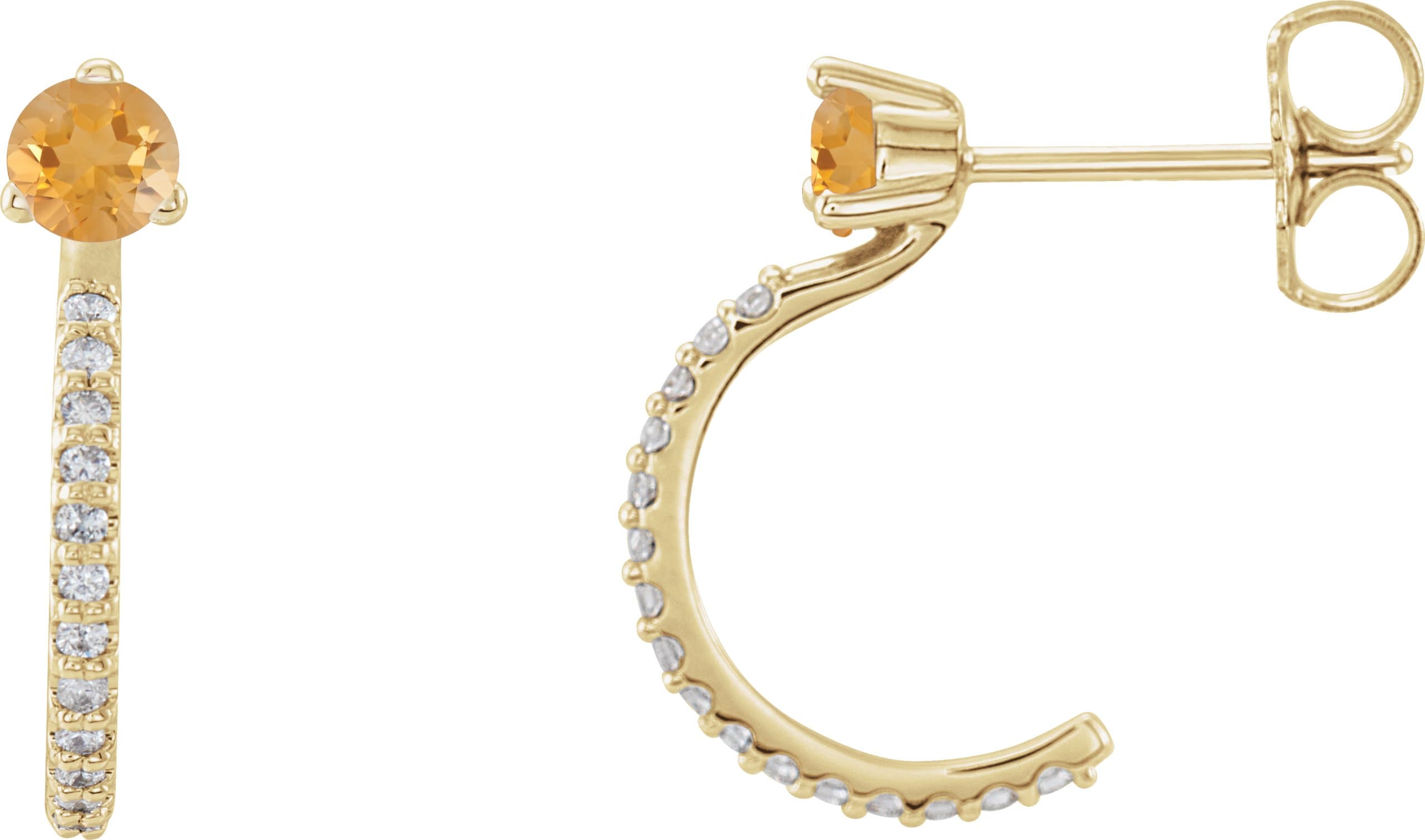 14K Rose Gold 1/3 CTW Natural Diamond J-Hoop Earrings
