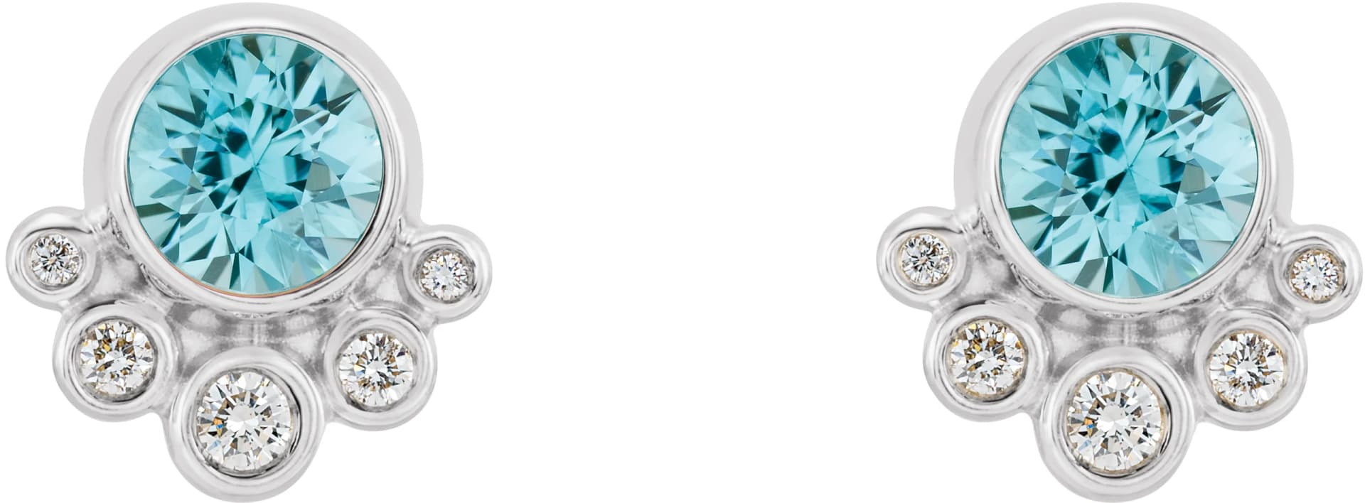 Accented Bezel-Set Earrings, view 3