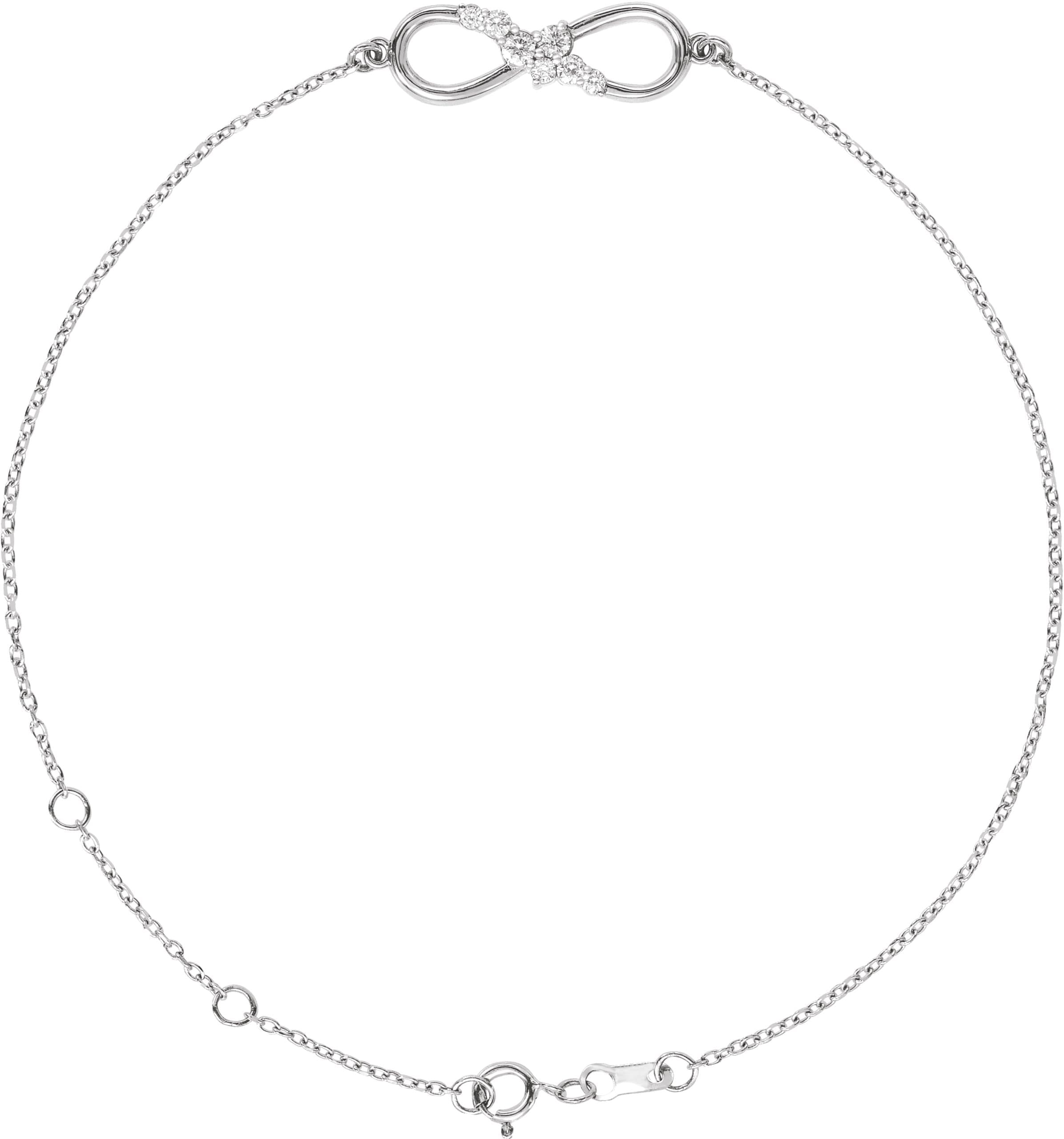 14K Rose 1/8 CTW Natural Diamond Infinity-Inspired 6 1/2-7 1/2" Bracelet