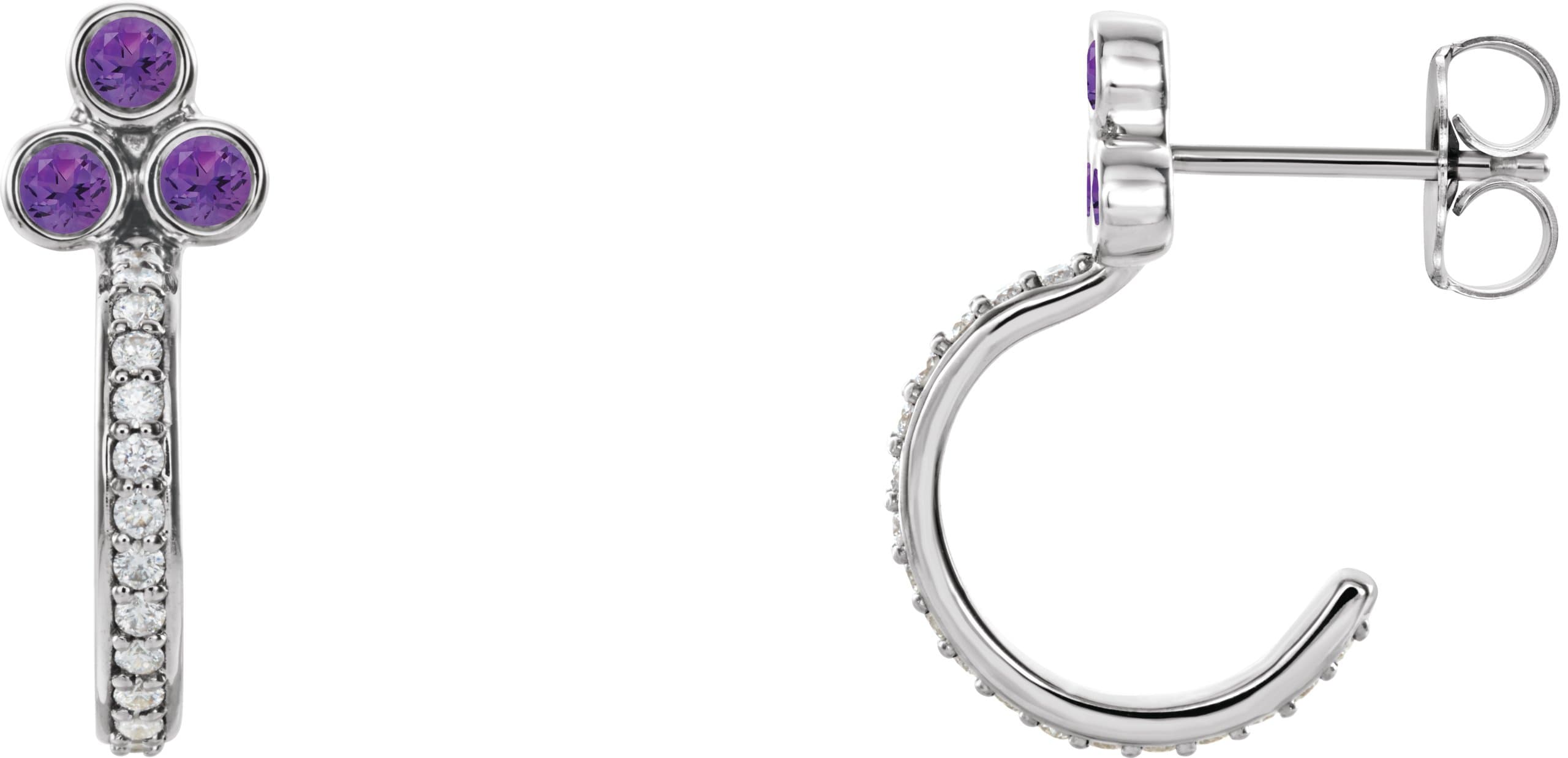 14K Rose 1/2 CTW Natural Diamond Hoop Earrings