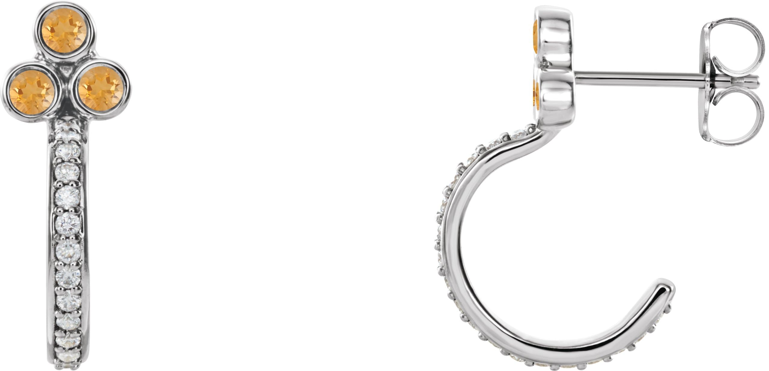 14K Rose 1/2 CTW Natural Diamond Hoop Earrings