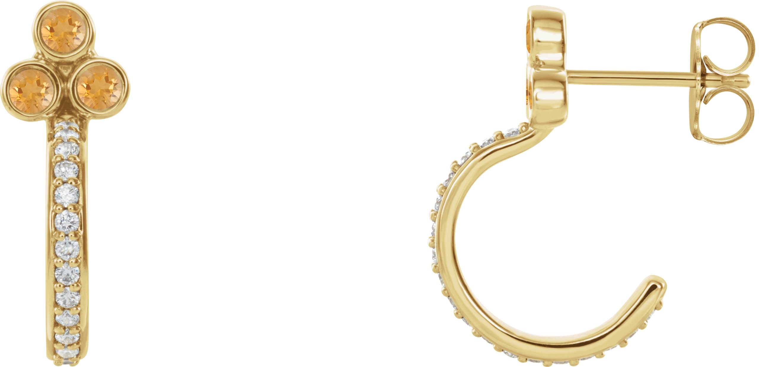 14K Rose 1/2 CTW Natural Diamond Hoop Earrings