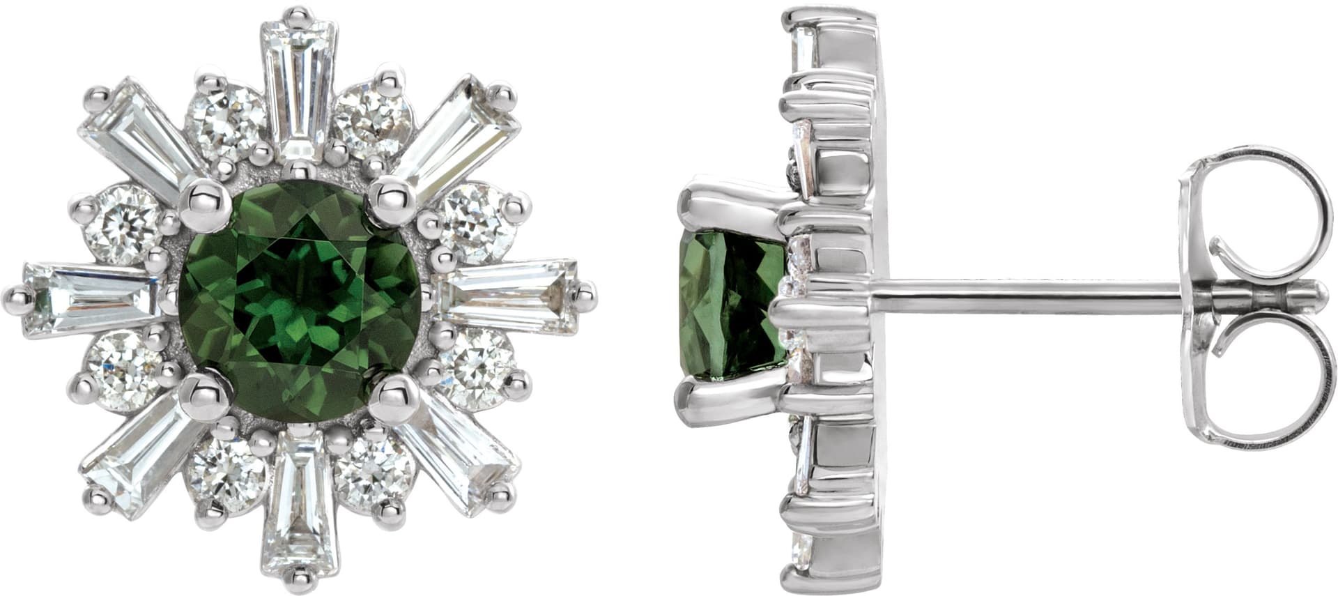 14K Rose Natural London Blue Topaz & 3/4 CTW Natural Diamond Earrings