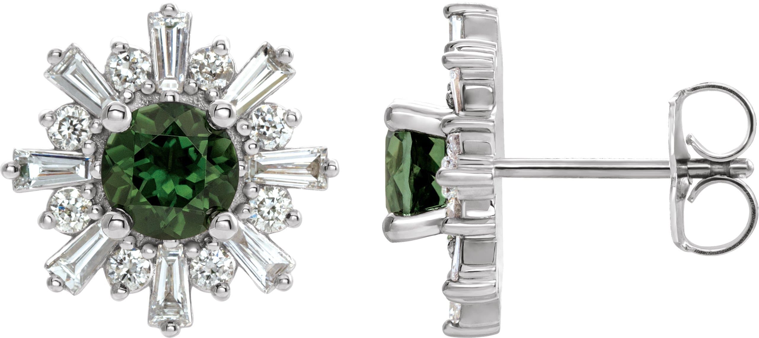 14K Rose Natural London Blue Topaz & 3/4 CTW Natural Diamond Earrings