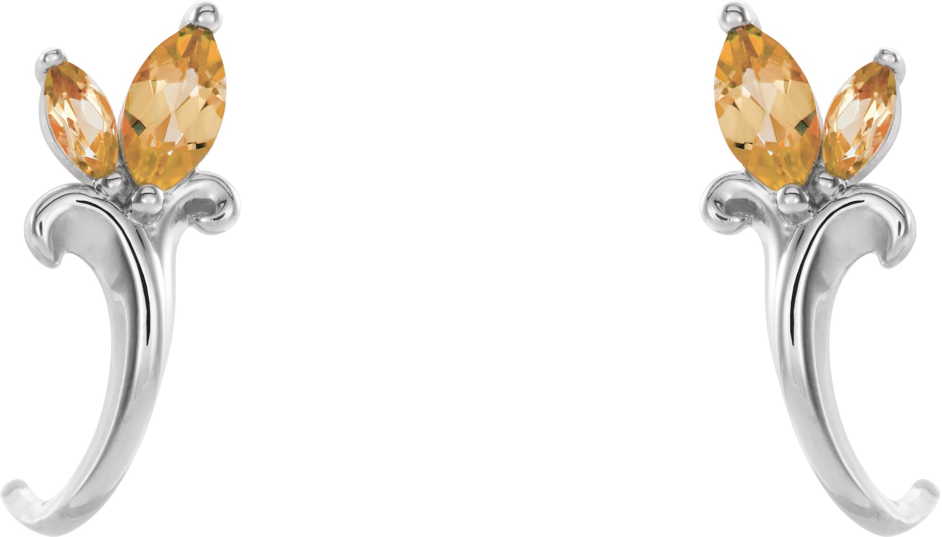 Floral J-Hoop Earrings view 2