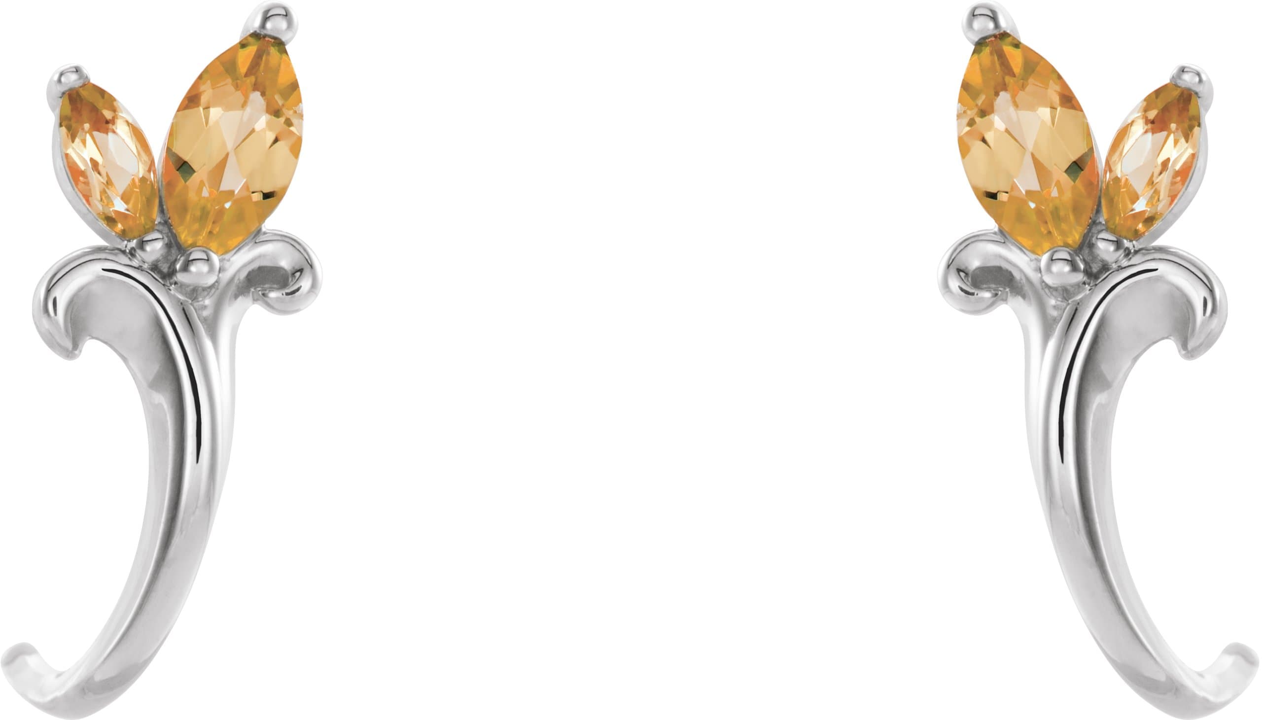 Floral J-Hoop Earrings view 2