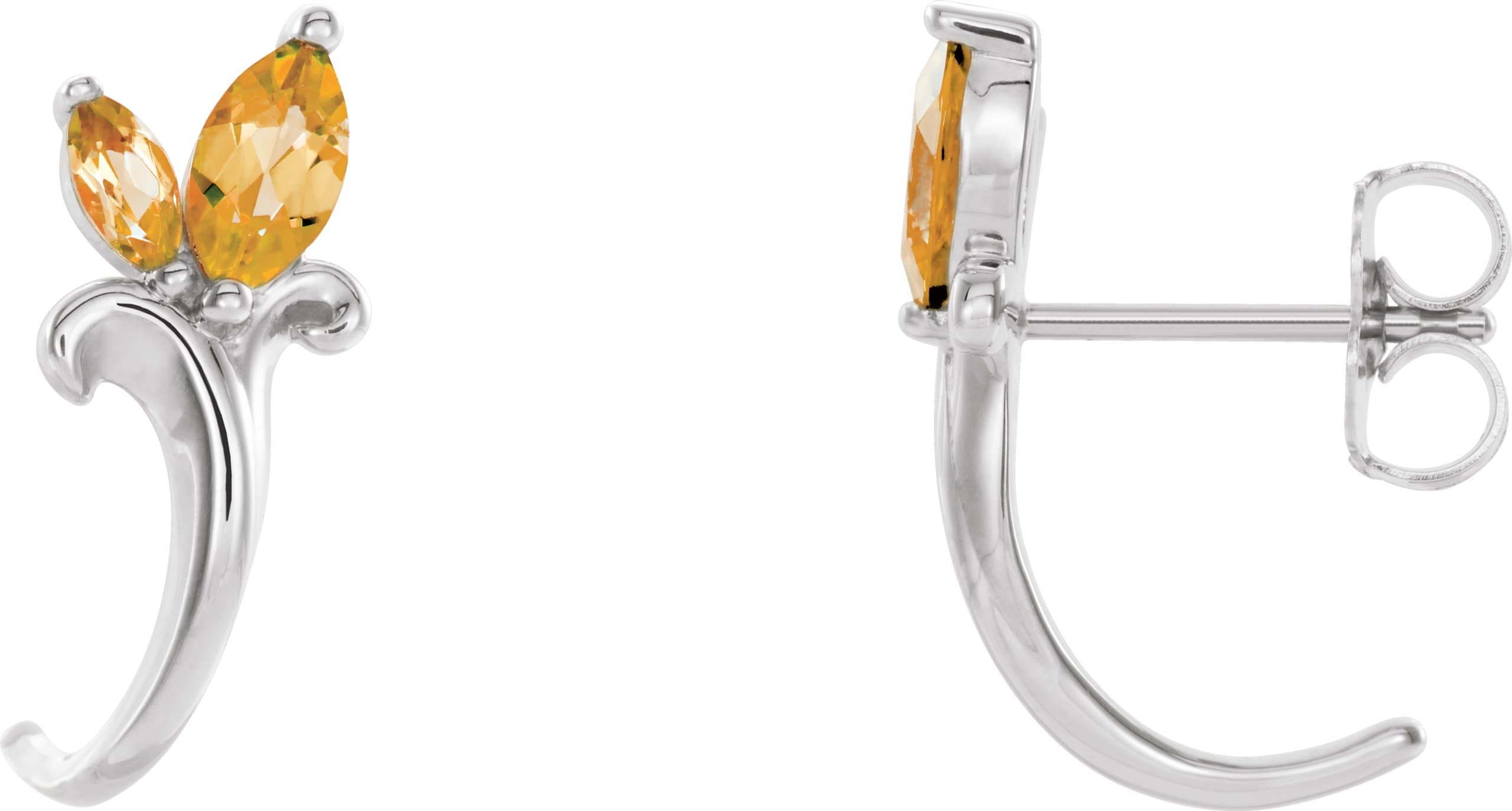 Floral J-Hoop Earrings view 1