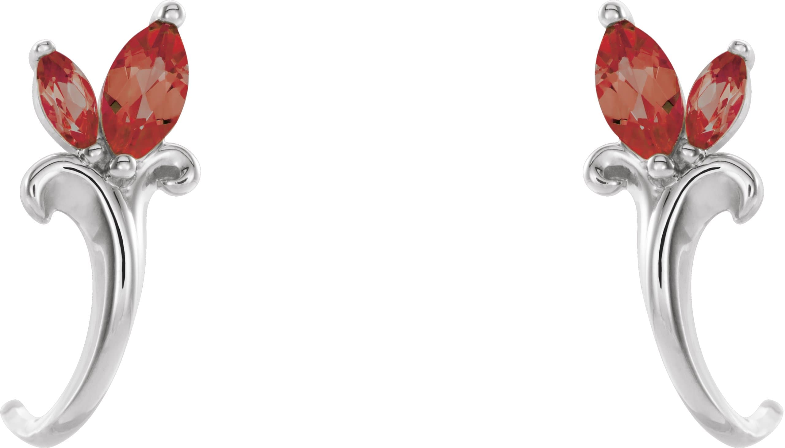 Floral J-Hoop Earrings    view 2