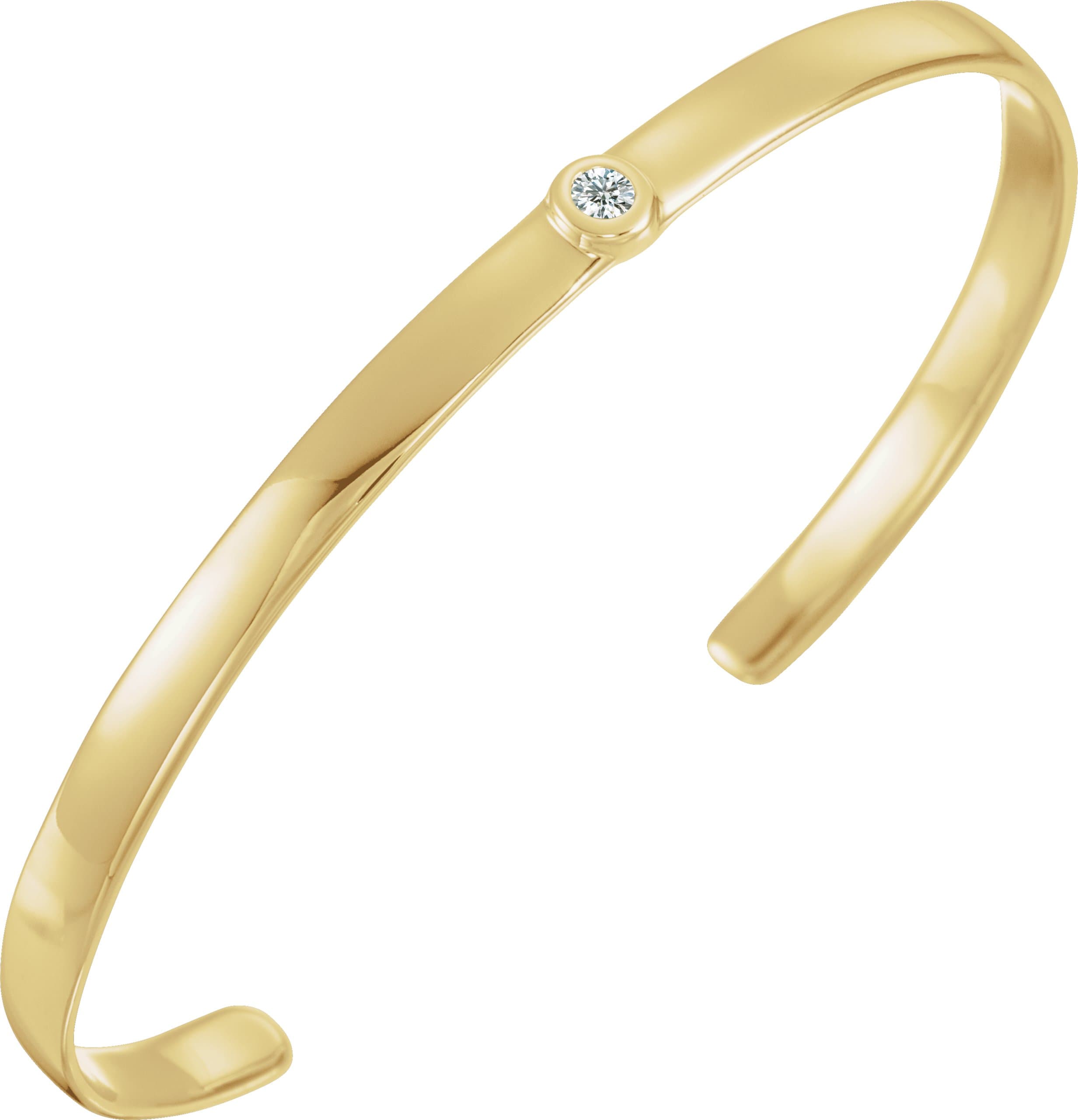 14K Rose 1/10 CT Natural Diamond Cuff 6 Bracelet