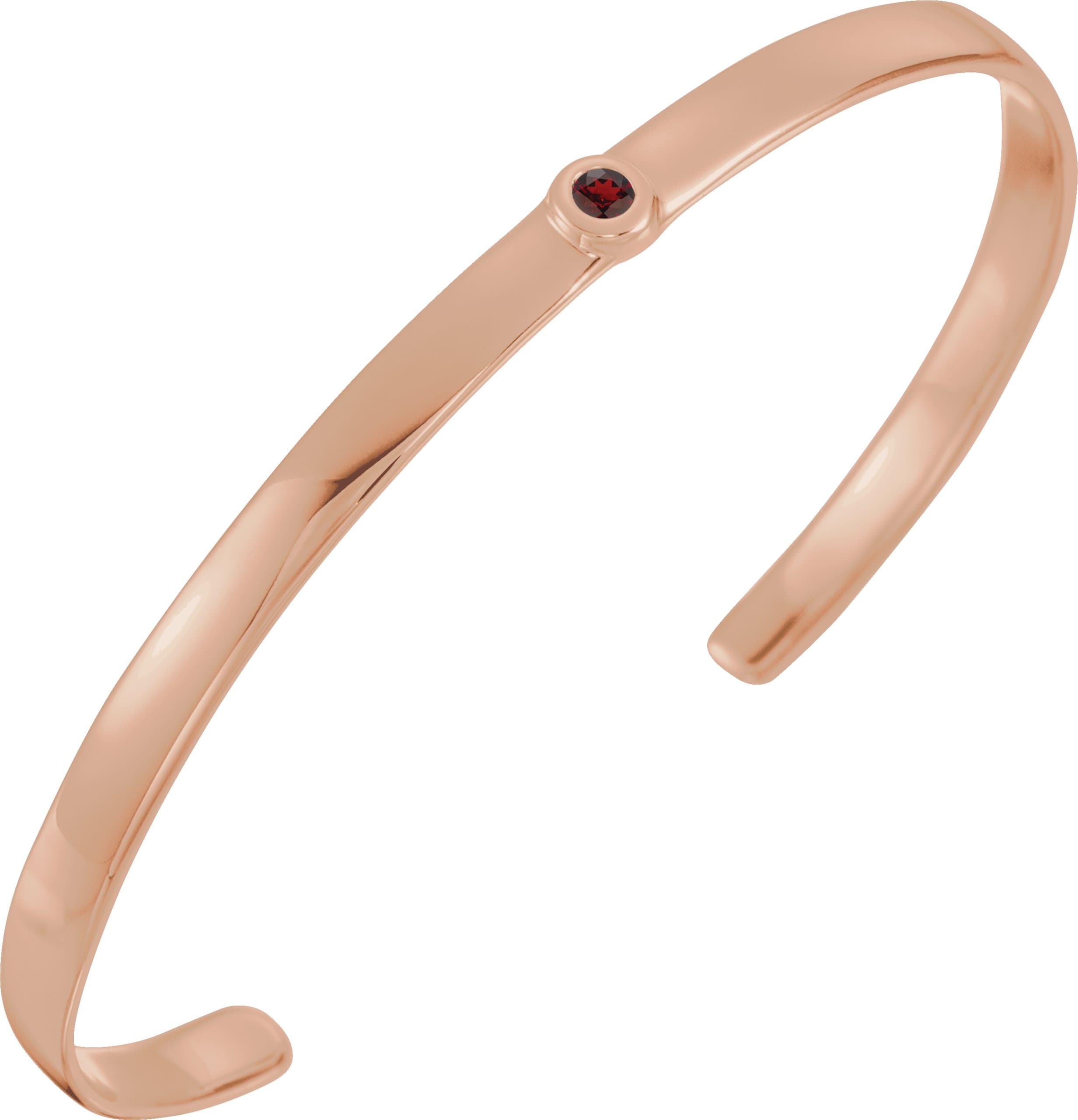 14K Rose 1/10 CT Natural Diamond Cuff 6 Bracelet