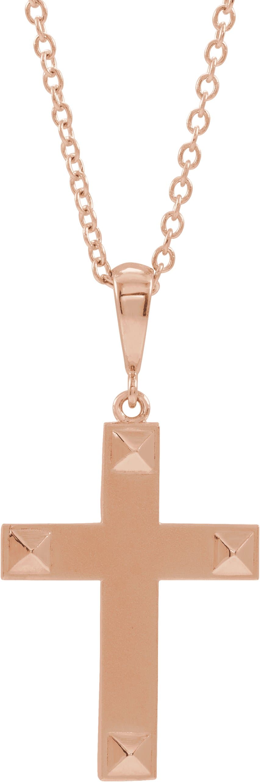 14K Rose Cross 18 Necklace