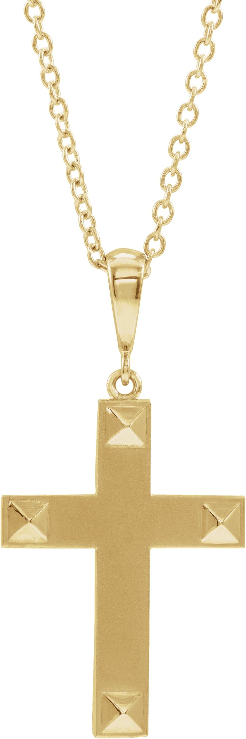 14K Rose Cross 18 Necklace