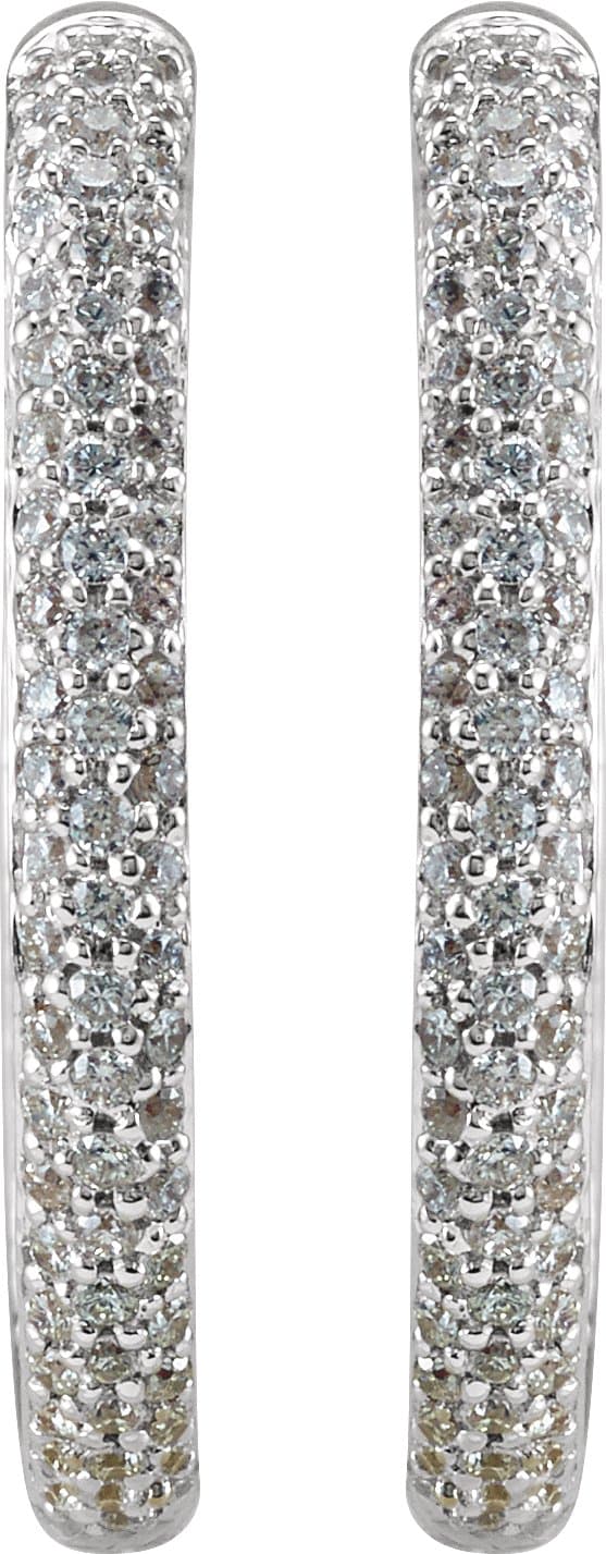 Pavé-Style Inside-Outside Hinged Hoop Earrings view 2