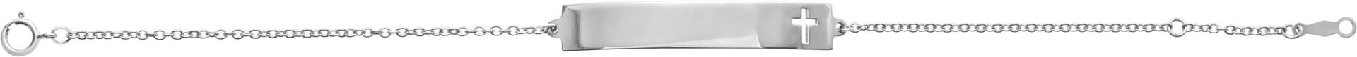 Engravable Pierced Cross Bar Bracelet view 2