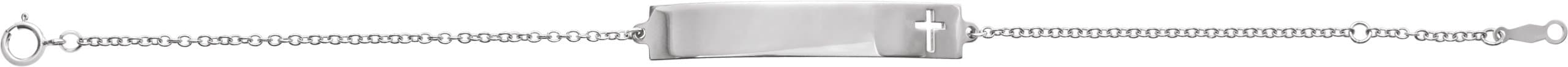Engravable Pierced Cross Bar Bracelet view 2