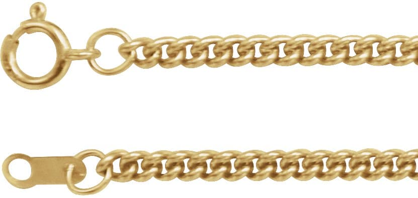 14K Rose 2.25 mm Curb 24 Chain