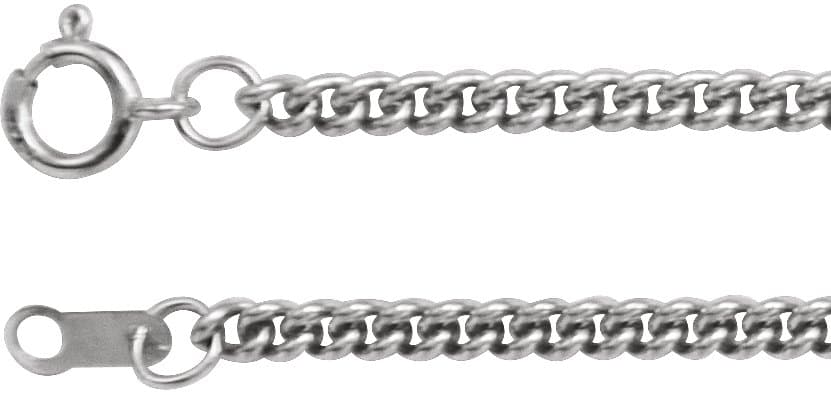 14K Rose 2.25 mm Curb 24 Chain