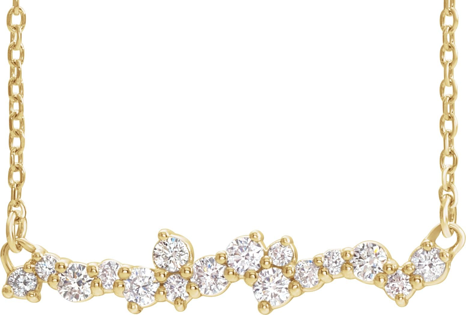14K Rose 1/3 CTW Natural Diamond Scattered Bar 16 Necklace