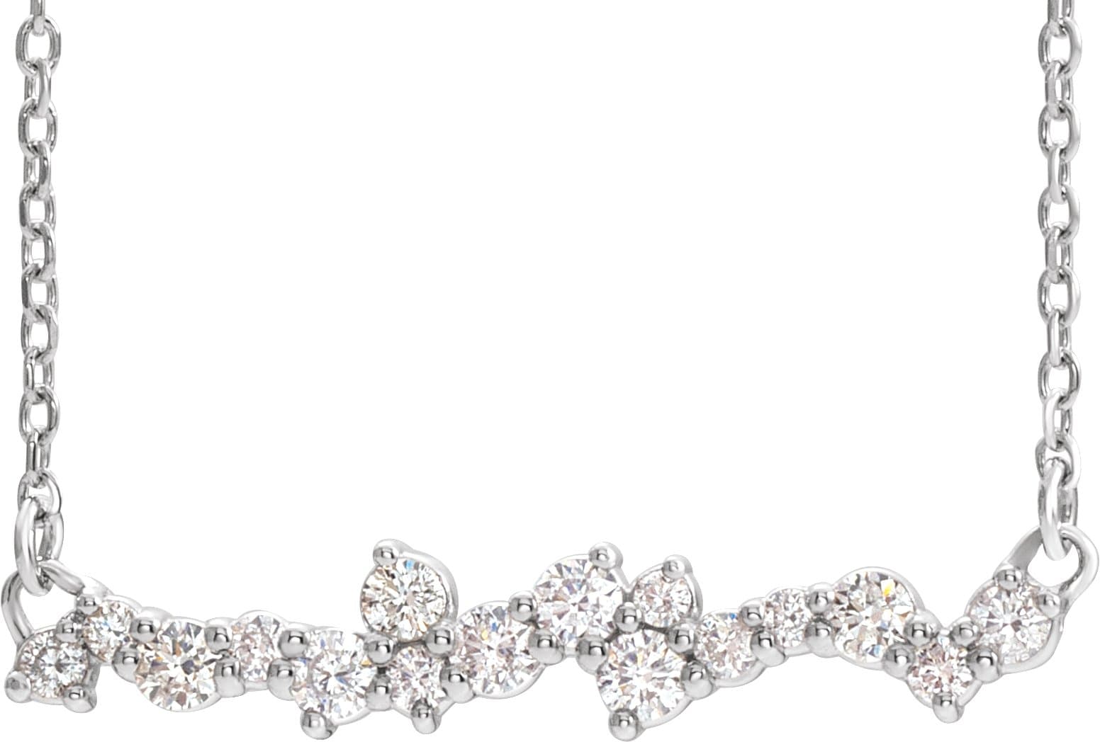 14K Rose 1/3 CTW Natural Diamond Scattered Bar 16 Necklace