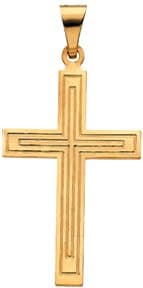 14K Yellow 28x18 mm Cross Pendant