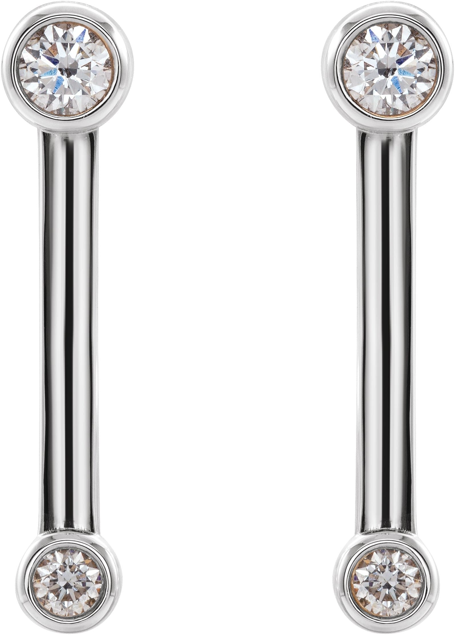 Bezel-Set Bar Earrings view 2