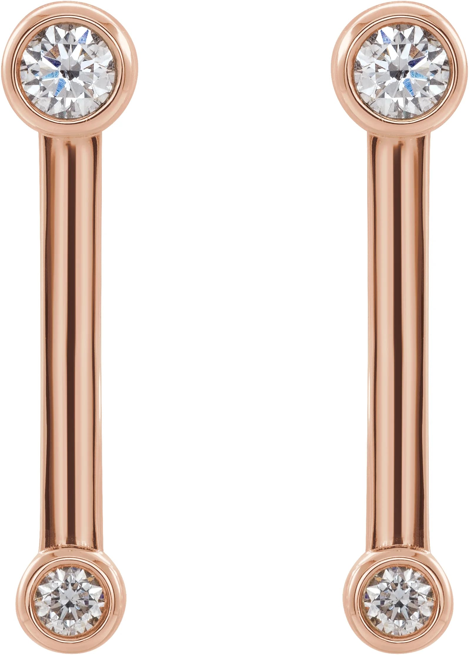 Bezel-Set Bar Earrings, view 3