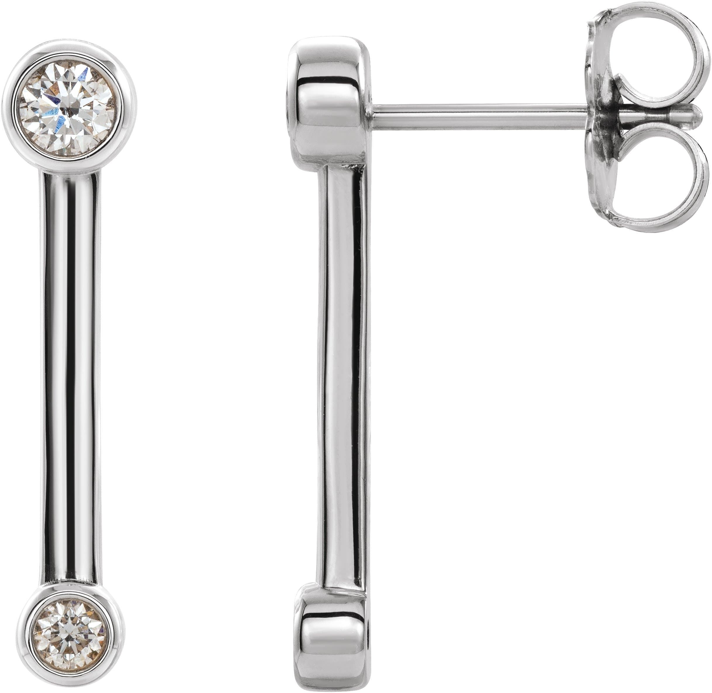 Bezel-Set Bar Earrings view 1