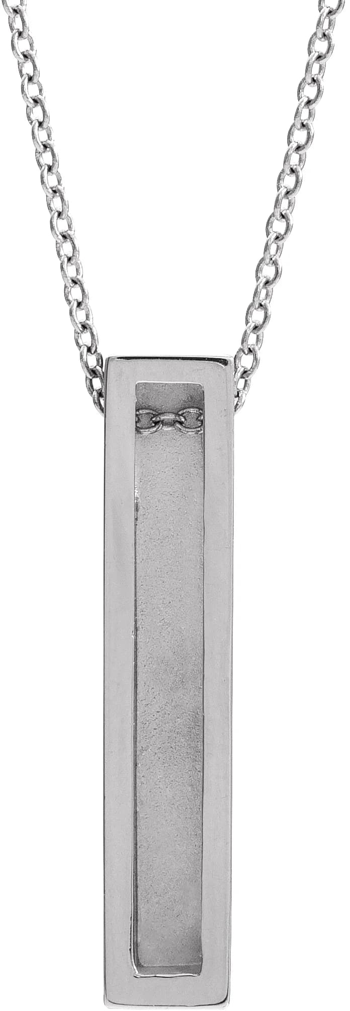 Engravable Sculptural Bar Necklace, view 4