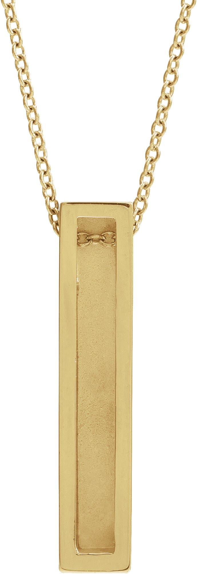 Engravable Sculptural Bar Necklace or Pendant view 3