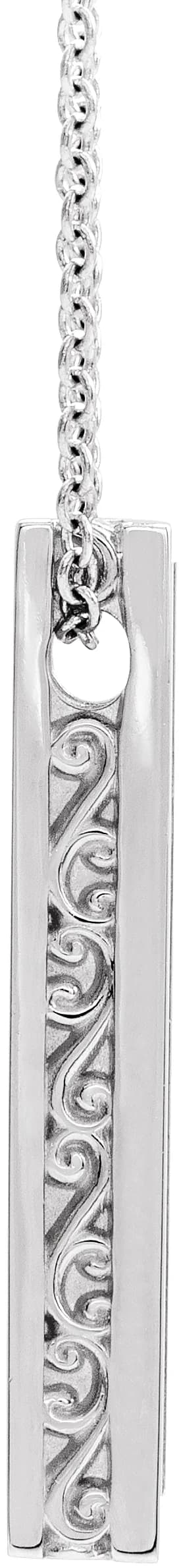 Engravable Sculptural Bar Necklace, view 3
