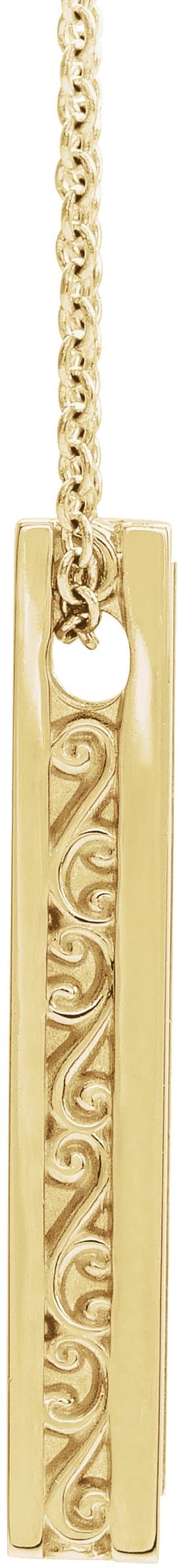 Engravable Sculptural Bar Necklace or Pendant view 2