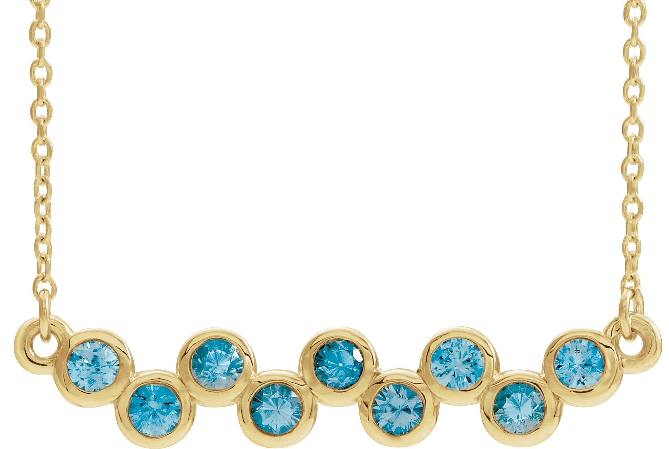 14K Rose Lab-Grown Ruby Bezel-Set Bar 16-18 Necklace