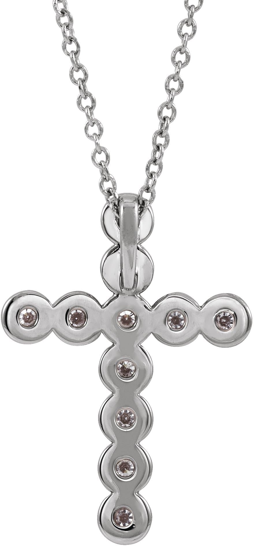 Bezel-Set Cross Necklace or Pendant view 3