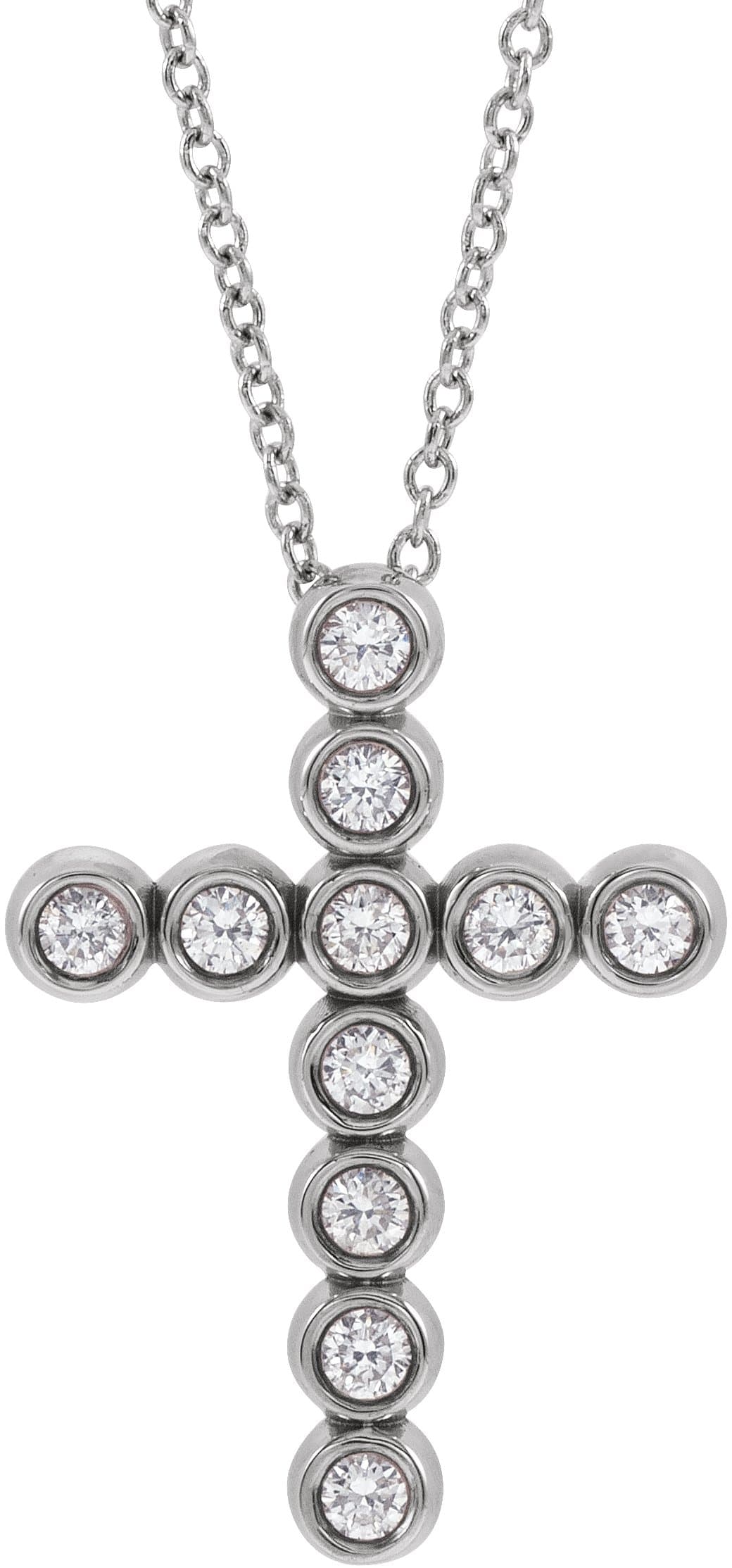 Bezel-Set Cross Necklace or Pendant view 1