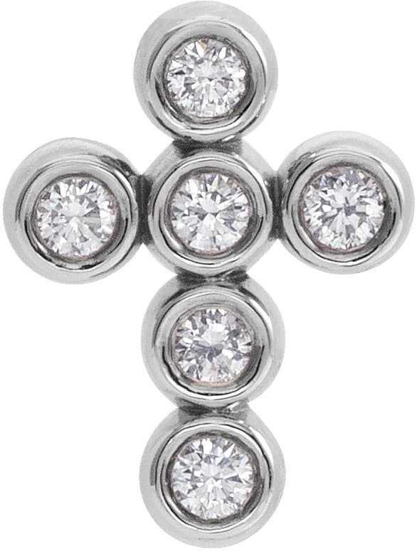 Bezel-Set Cross Necklace or Pendant view 1