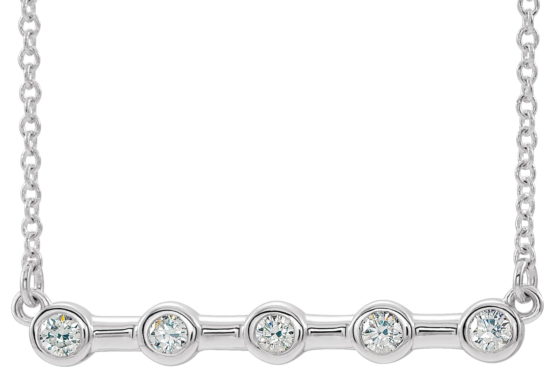 Bezel-Set Bar Necklace, view 2