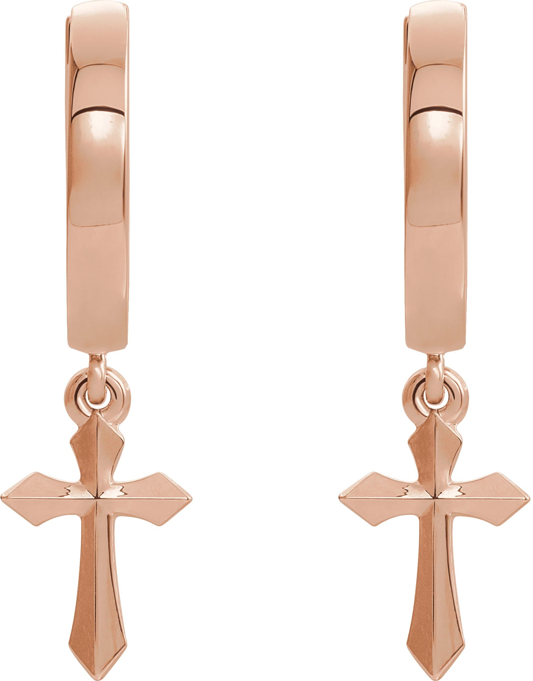 Cross Hoop Earrings view 2